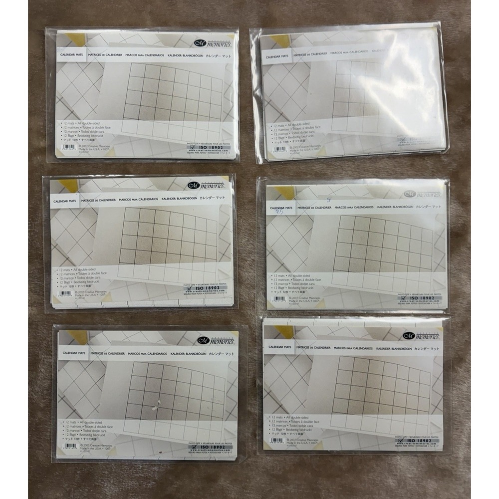 New Creative Memories Calendar Mats Lot 6 Packs Double Sided 12 mats each